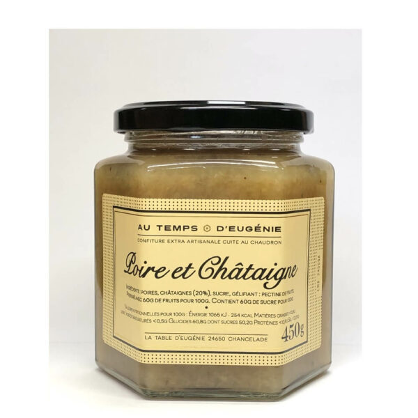 Confiture artisanale Poire et Châtaigne 325gr