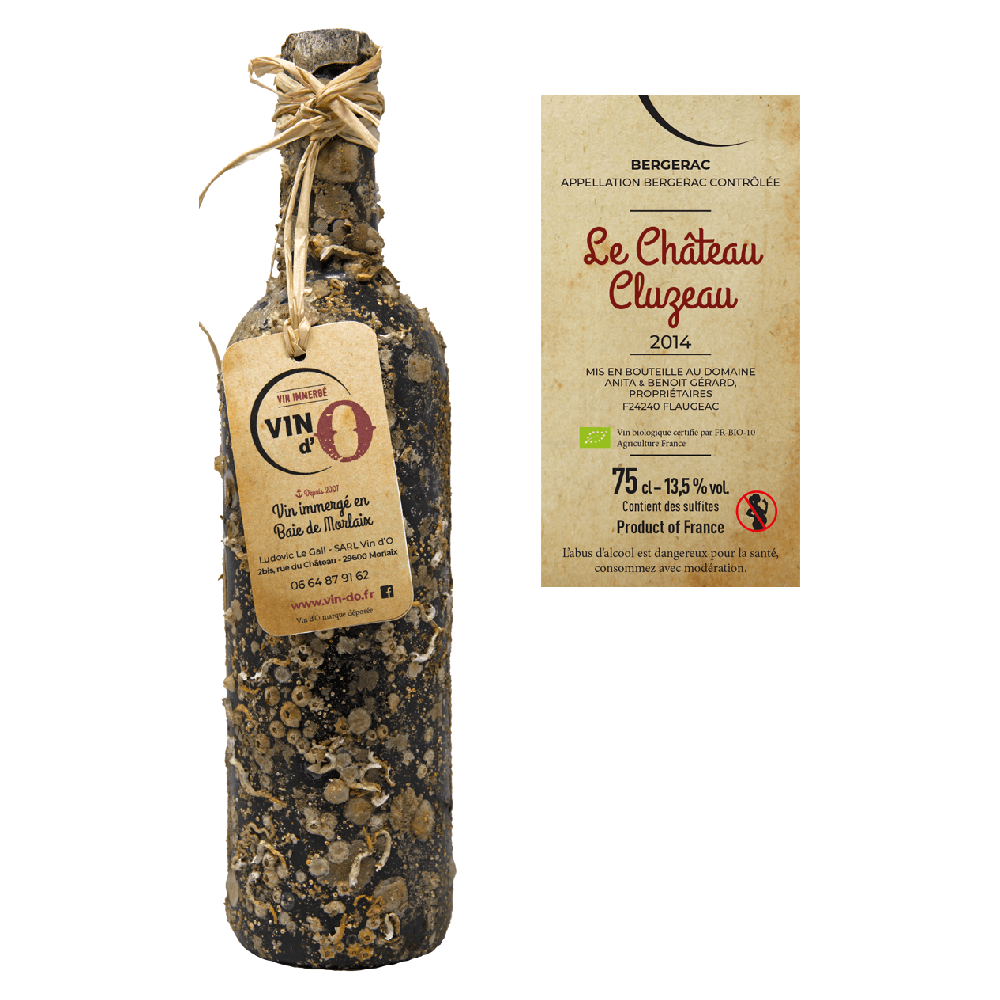 Vin rouge immergé Bergerac Château Cluzeau Bio 75cl