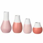 Lot de 4 mini vases rose pastel Rader