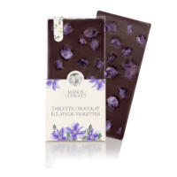 Tablette chocolat noir aux éclats de violettes cristallisées 70gr