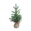 Fleur de sapin sur socle en bois et toile de jute - 36cm - Chic Antique
