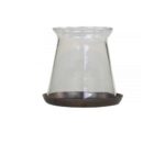 Photophore Hurricane verre et métal – 11cm de haut