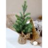 Fleur de sapin sur socle en bois et toile de jute - 36cm - Chic Antique – Image 2