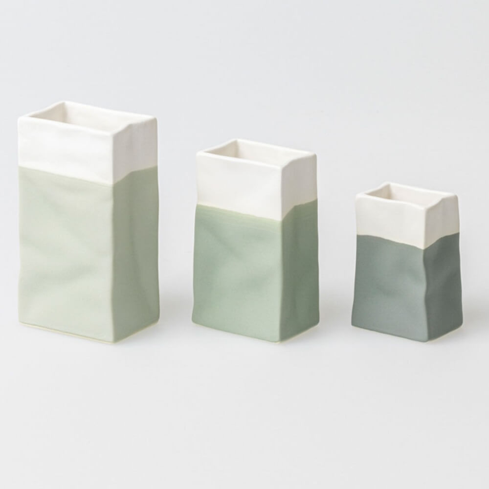 Lot de 3 sacs en porcelaine nuance de vert - Rader