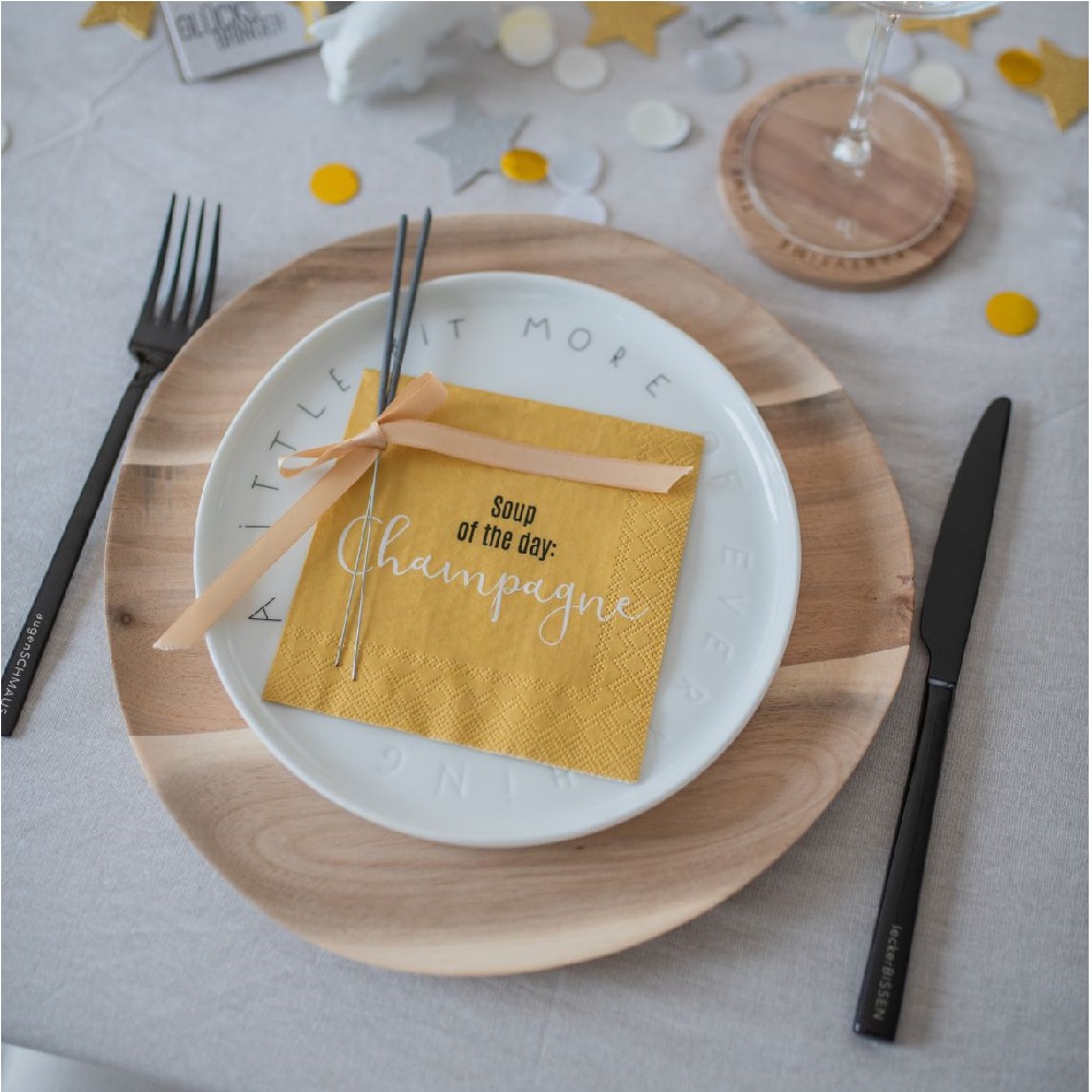 Serviette cocktail 25x25cm "Soup of the Day - Champagne" - Räder – Image 2