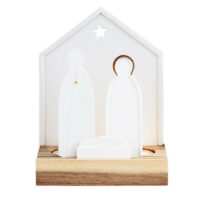 Photophore Crèche 3 personnages en porcelaine – Rader