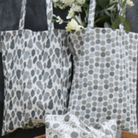 Tote bag à pois gris  Krasilnikoff
